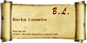 Borka Levente névjegykártya