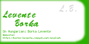 levente borka business card